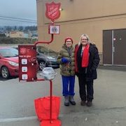 A couple of ladies who woke up early to do the Kettles at the Lions Drive through event. Amazing